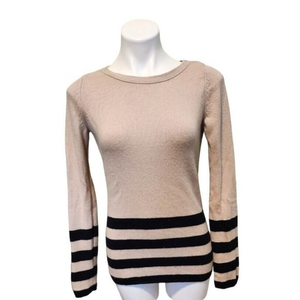 Banana Republic Women's‎ Small Long Sleeves Beige Cashmere Wool Blend Sweater